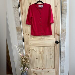 Jacqueline Smith sport 3/4 sleeve button down cardigan